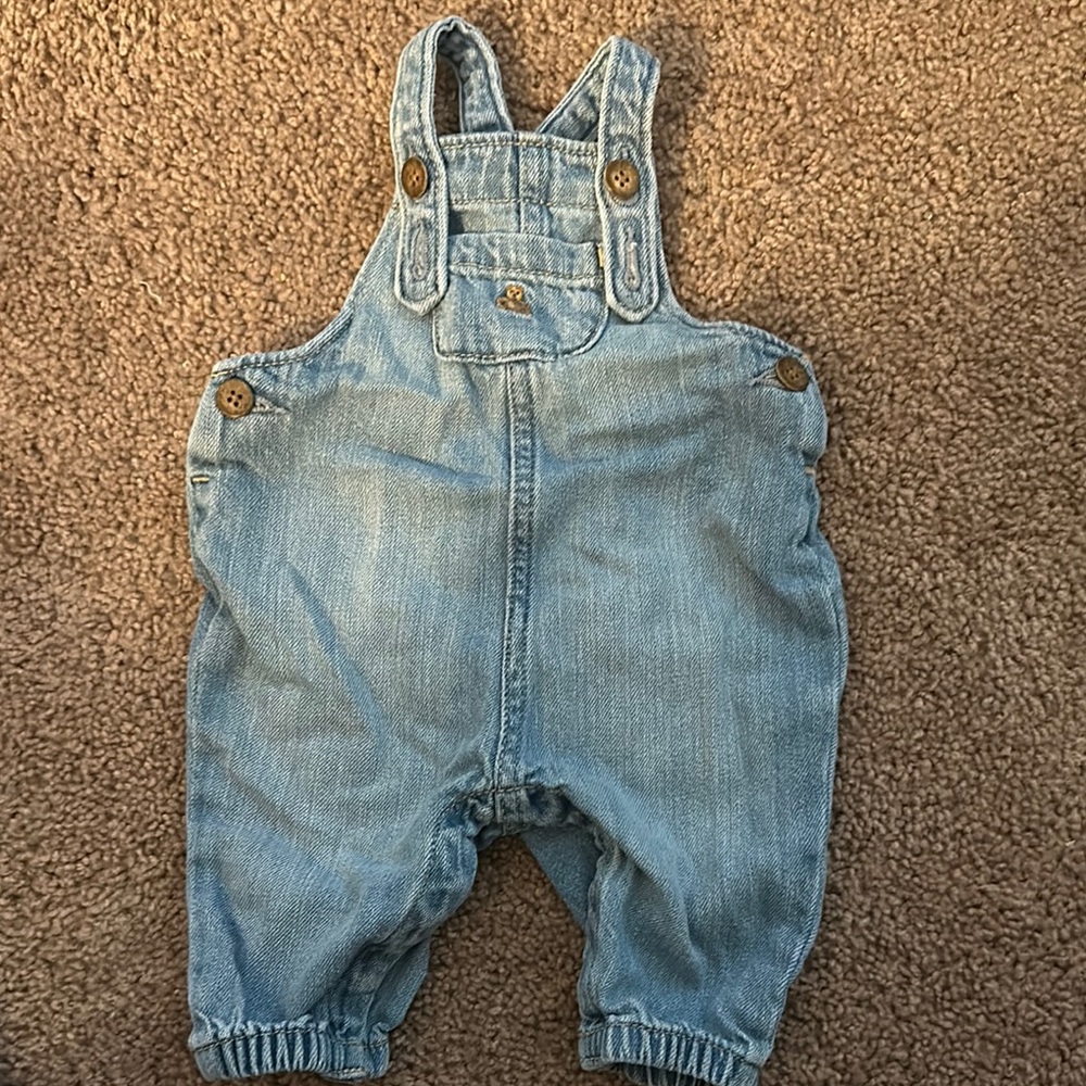 GAP Blue Denim Overalls with Elastic Cuffs